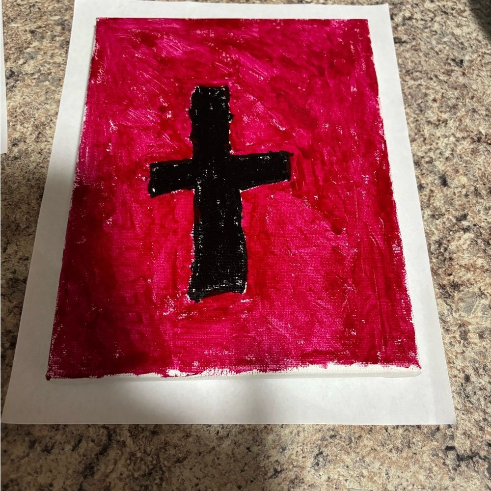 Red and Black Cross Artwork